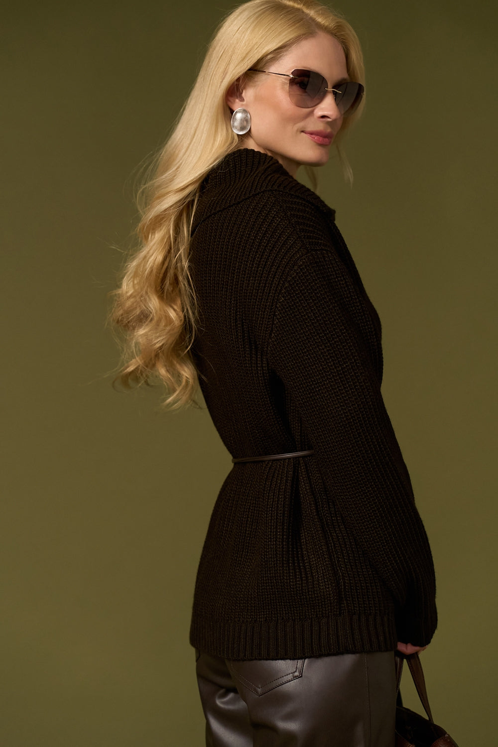Cardigan 2872 — ciocolată amară