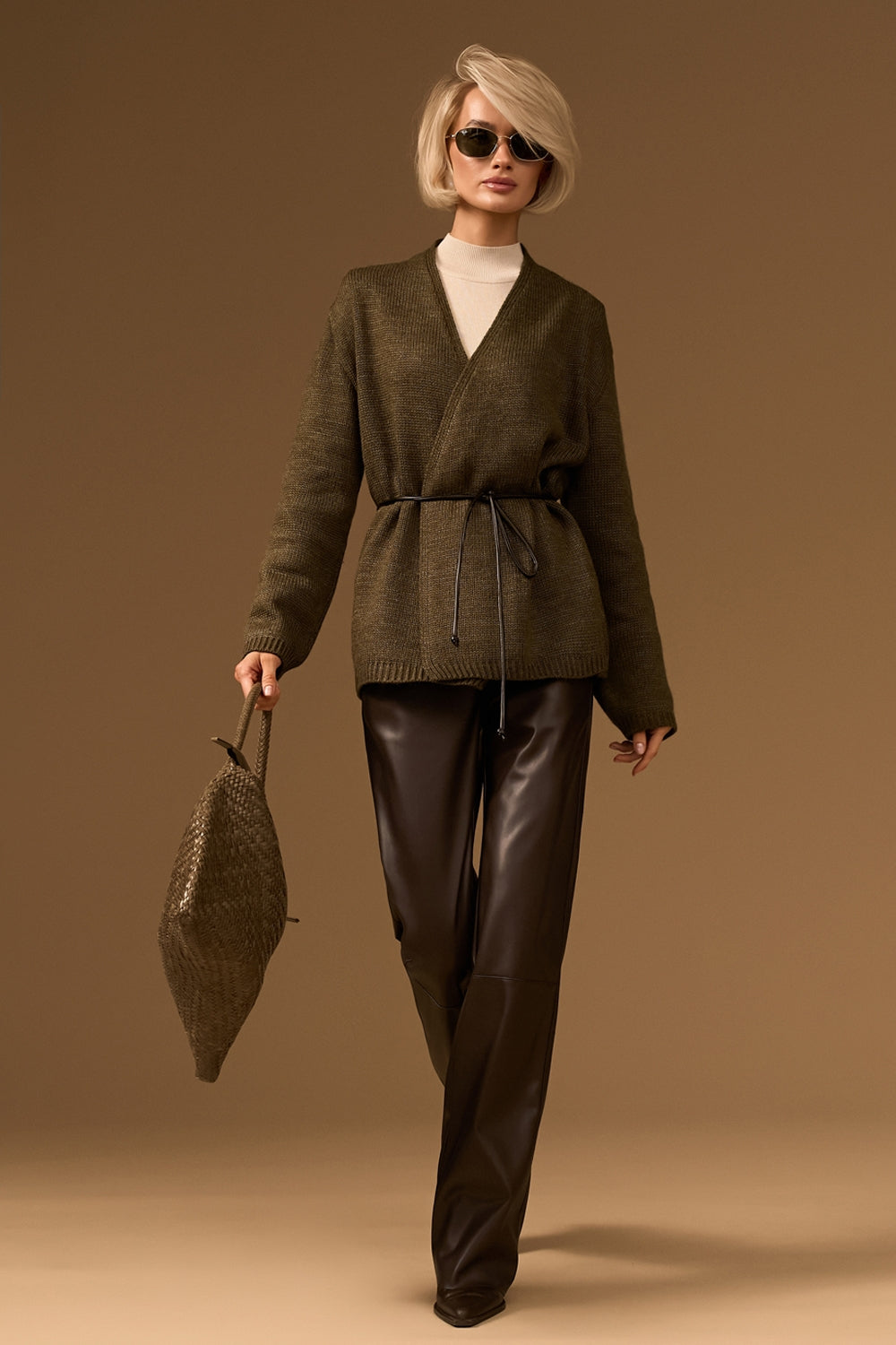Cardigan petrecut 2966 — kaki - kaki
