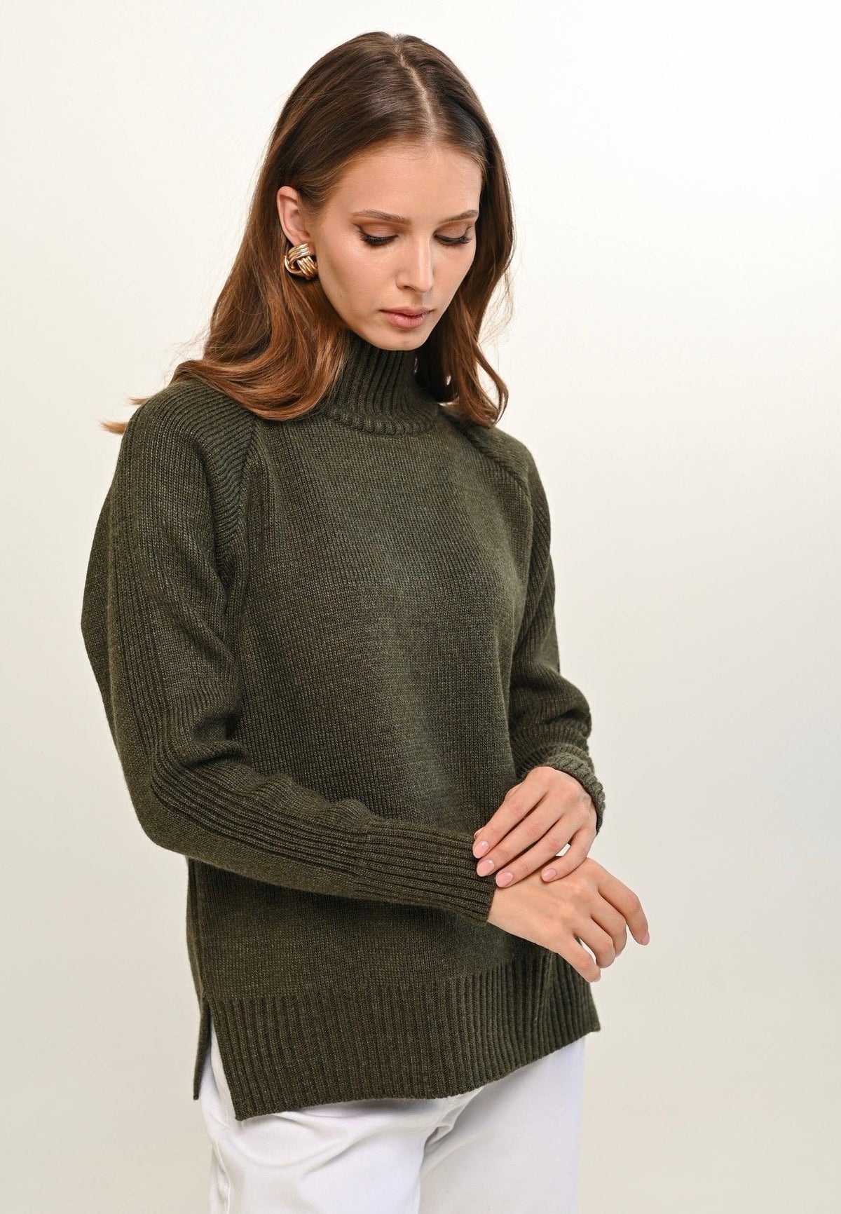 Pulover BASIC — verde conifer