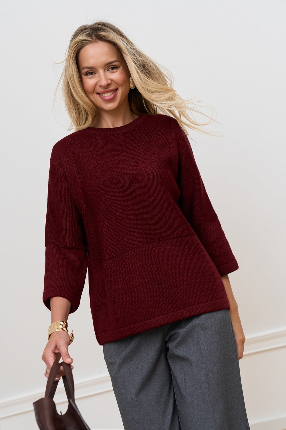 Pulover 2978 — burgundy - burgundy