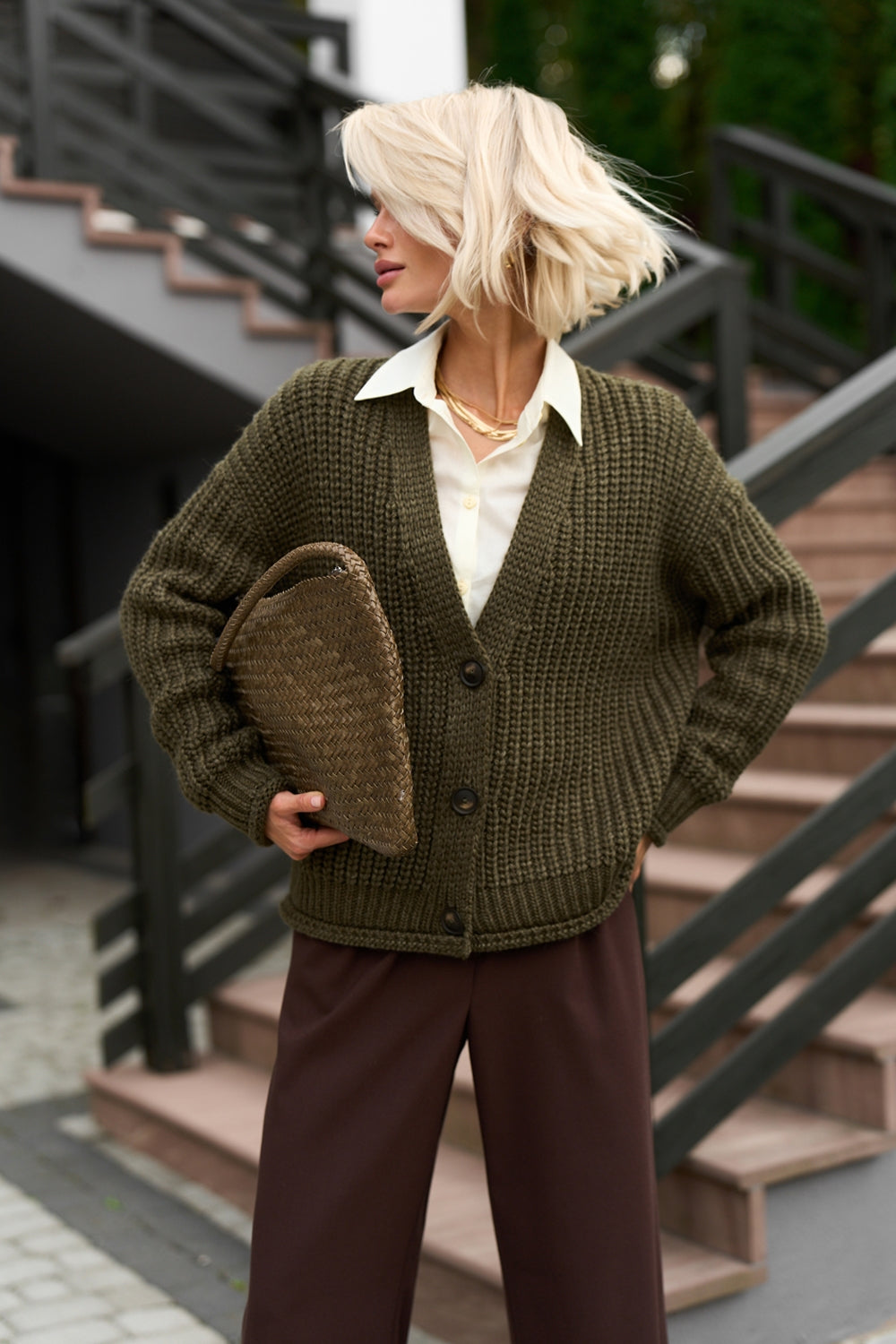 Cardigan 4011 — kaki