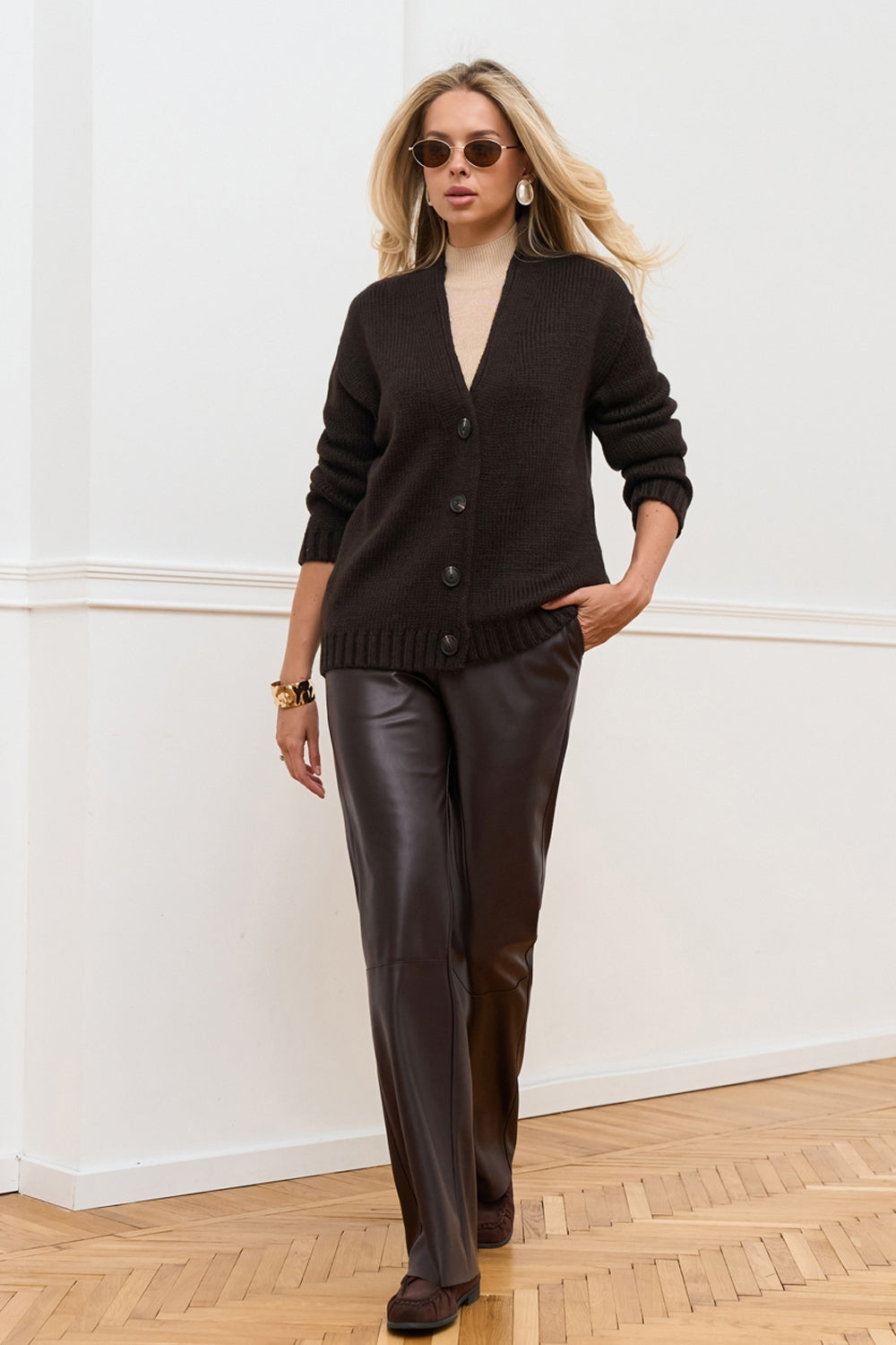 Cardigan 2979 — ciocolatiu