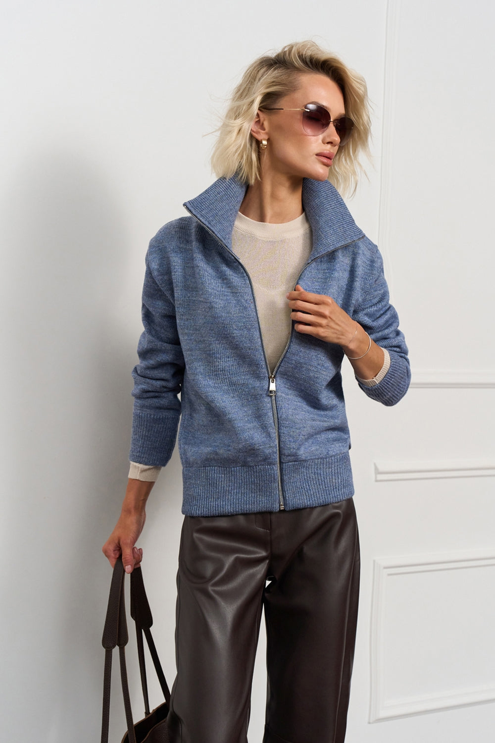 Pulover cu fermoar 2985 — denim - denim