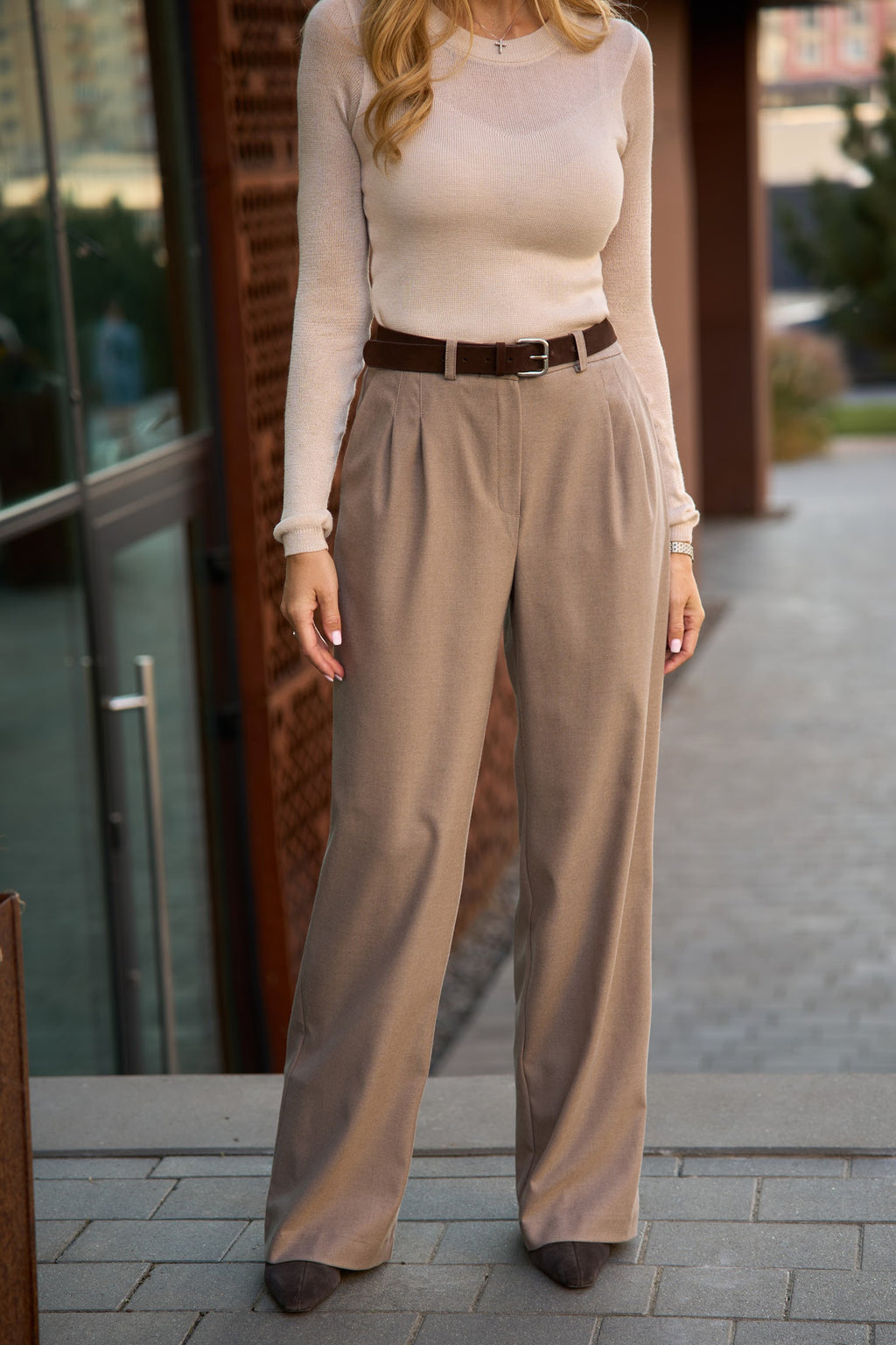 Pantaloni 3126 — bej cenușiu