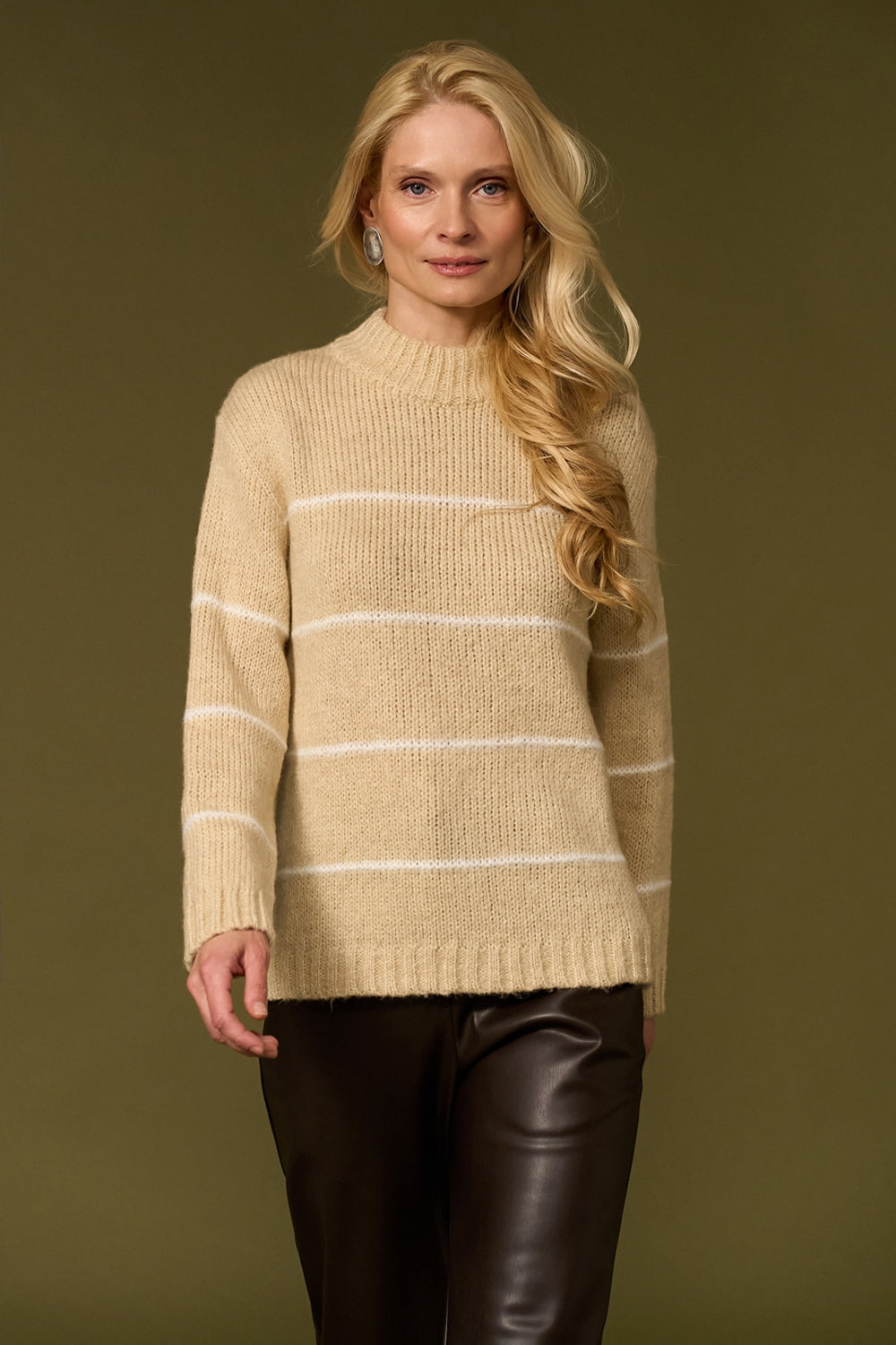 Pulover 2809 — șampanie cu alb - șampanie cu alb