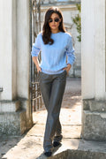 Pantaloni din piele ecologică 3076 — gri