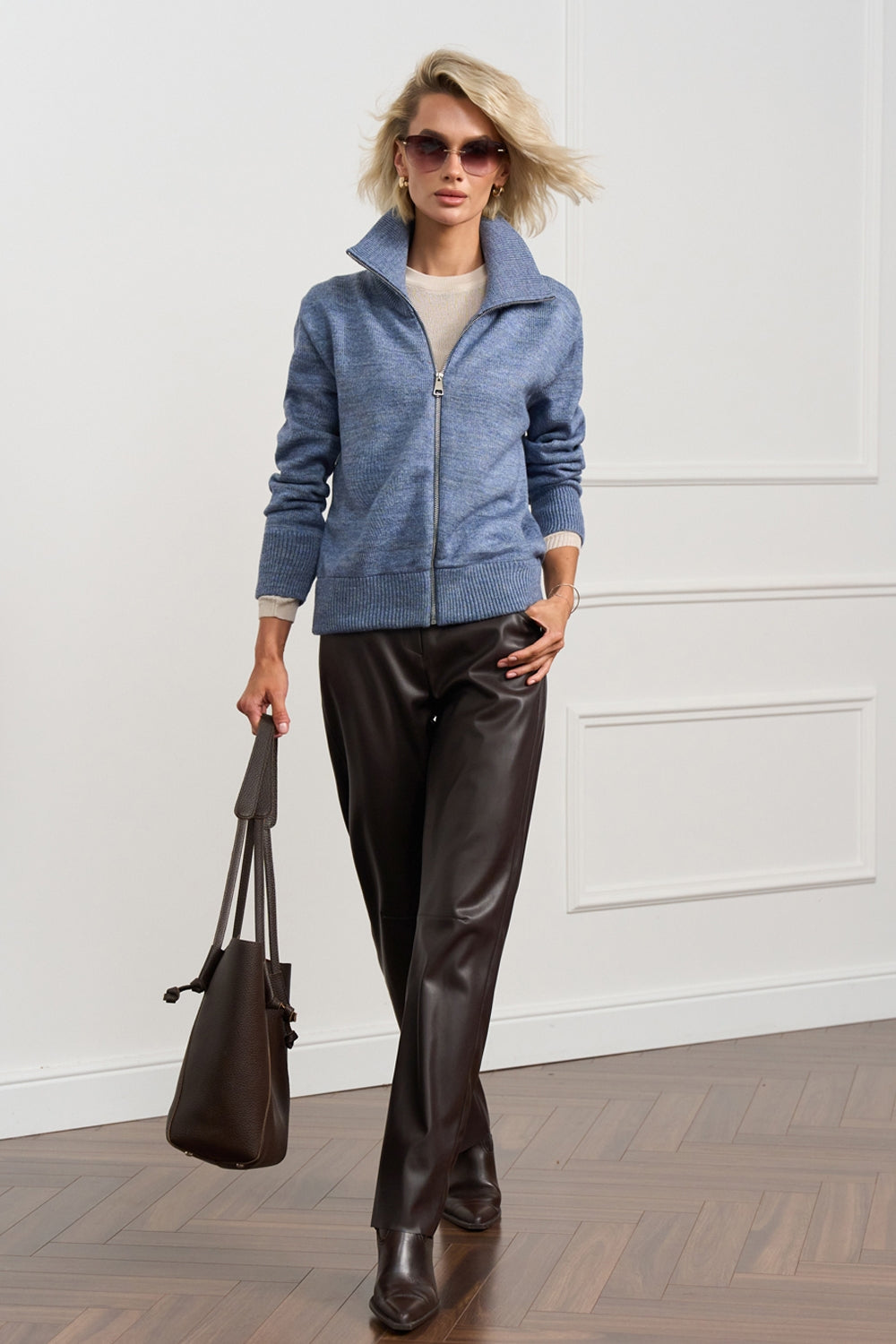 Pulover cu fermoar 2985 — denim - denim