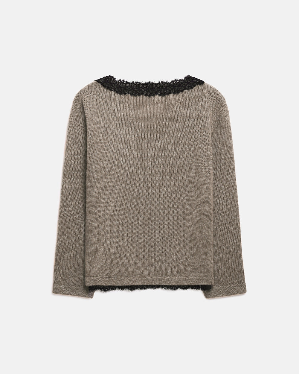 Pulover cu dantelă 2982 — tutun