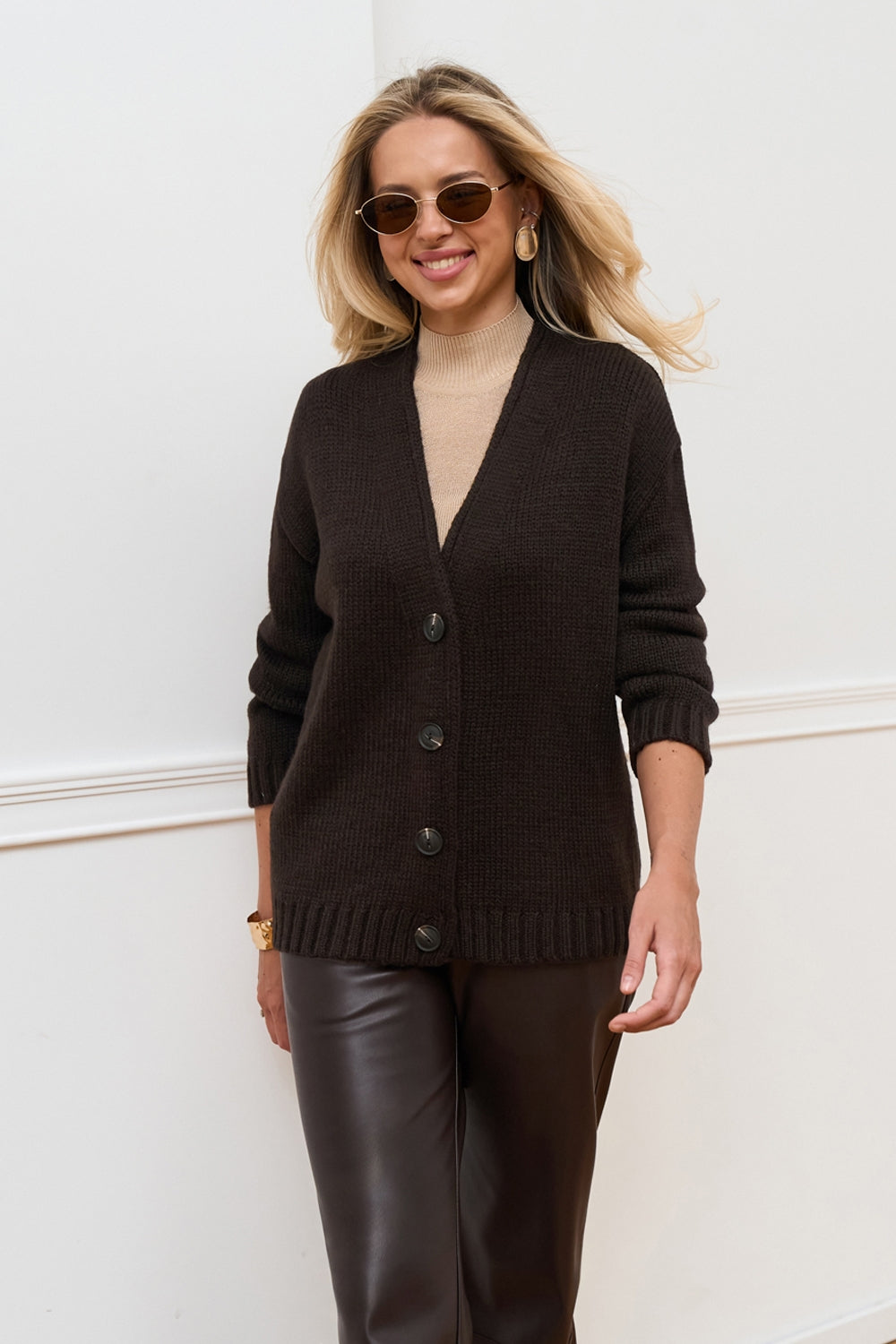Cardigan 2979 — ciocolatiu