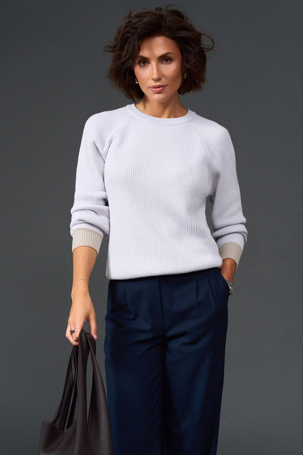 Pulover raglan 4004 — ceață cu natural