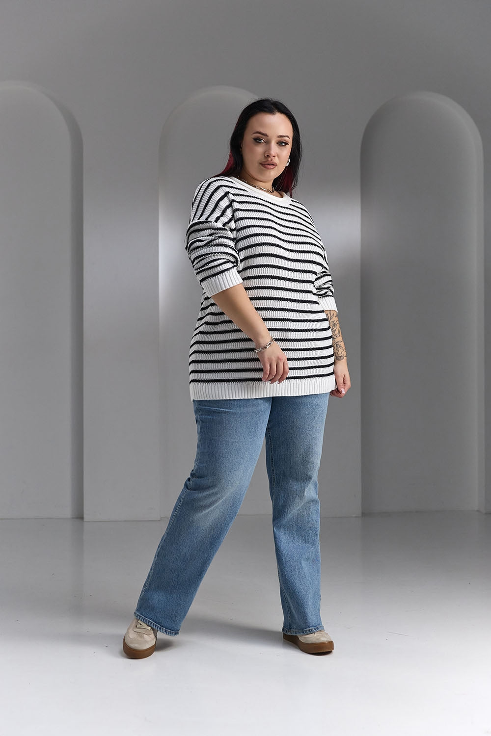 Pulover 2474 — alb-negru - alb-negru