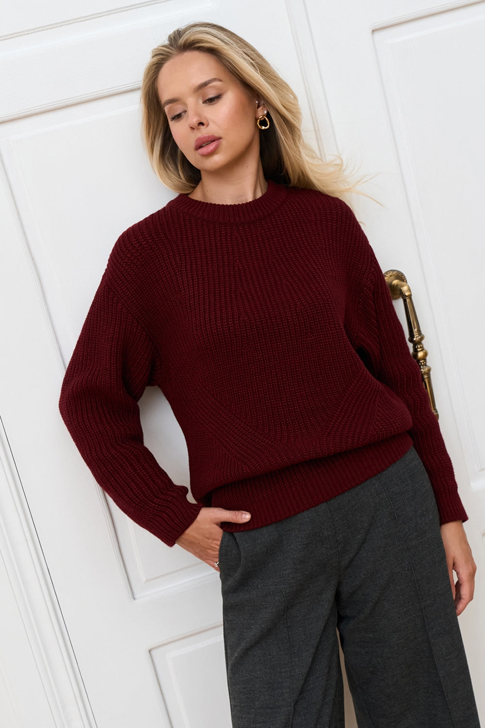 Pulover 2911 — burgundy - burgundy