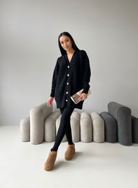 CARDIGAN SANTA — negru