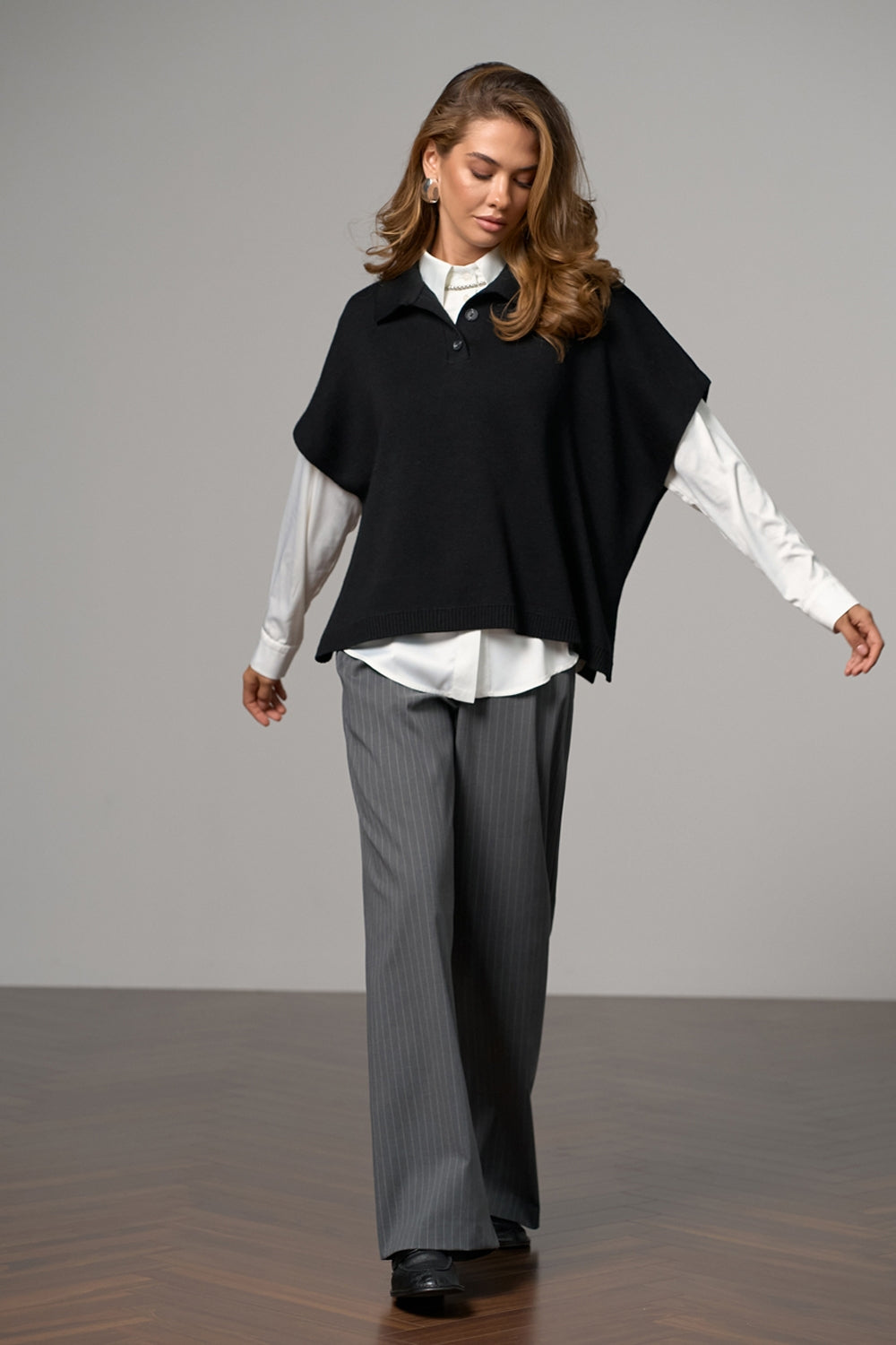 Poncho 2885 — negru