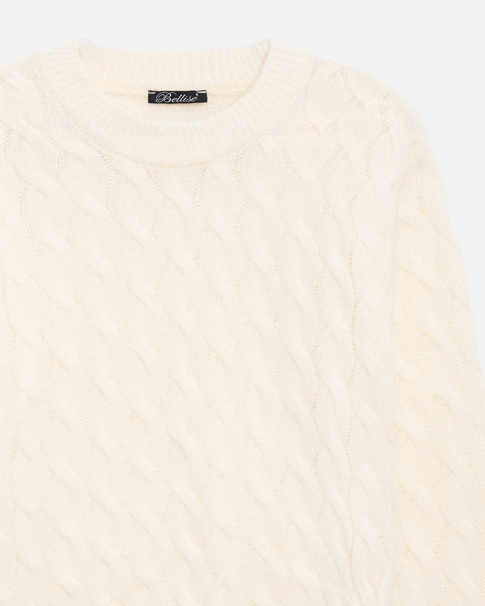 Pulover cu împletituri 2988 — ivory
