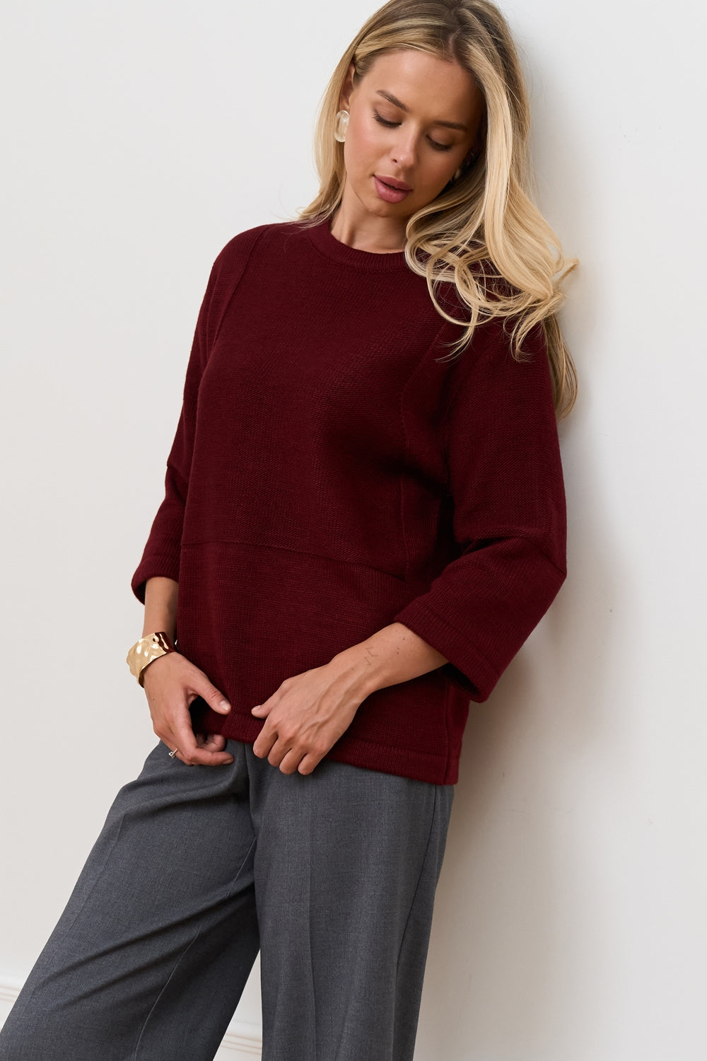 Pulover 2978 — burgundy - burgundy