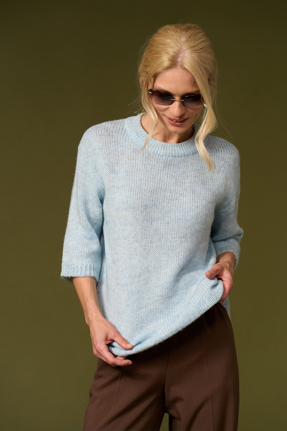 Pulover cu mânecă scurtă 2811 — bleu - bleu
