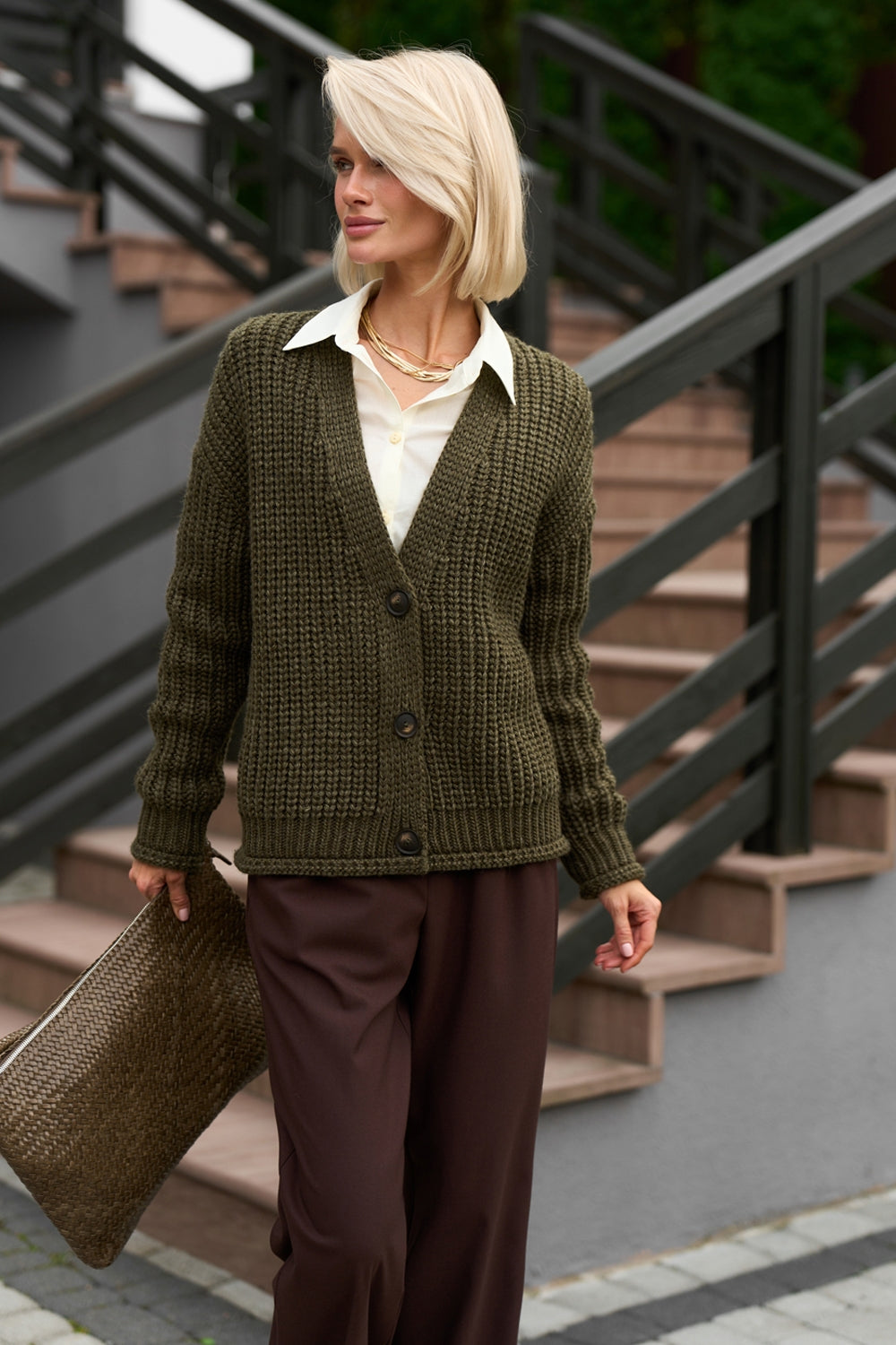 Cardigan 4011 — kaki