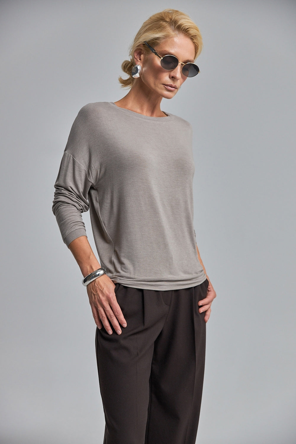 Pulover 3082 — taupe închis - taupe închis