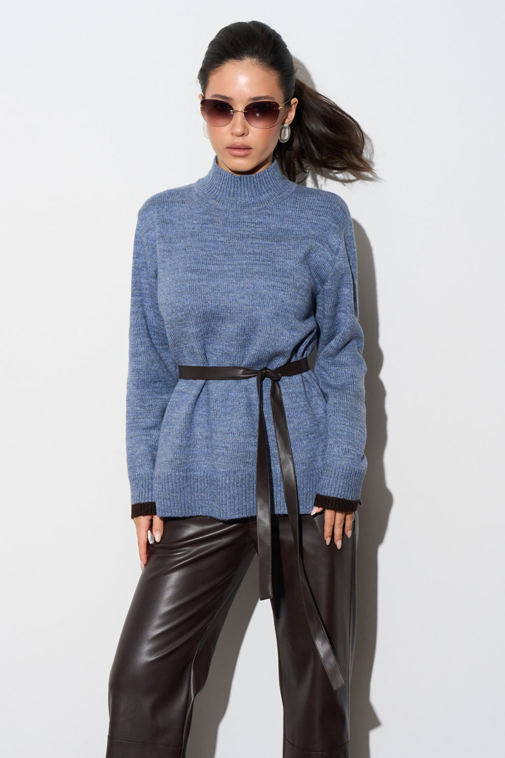 Pulover cu cordon 2971 — denim - denim