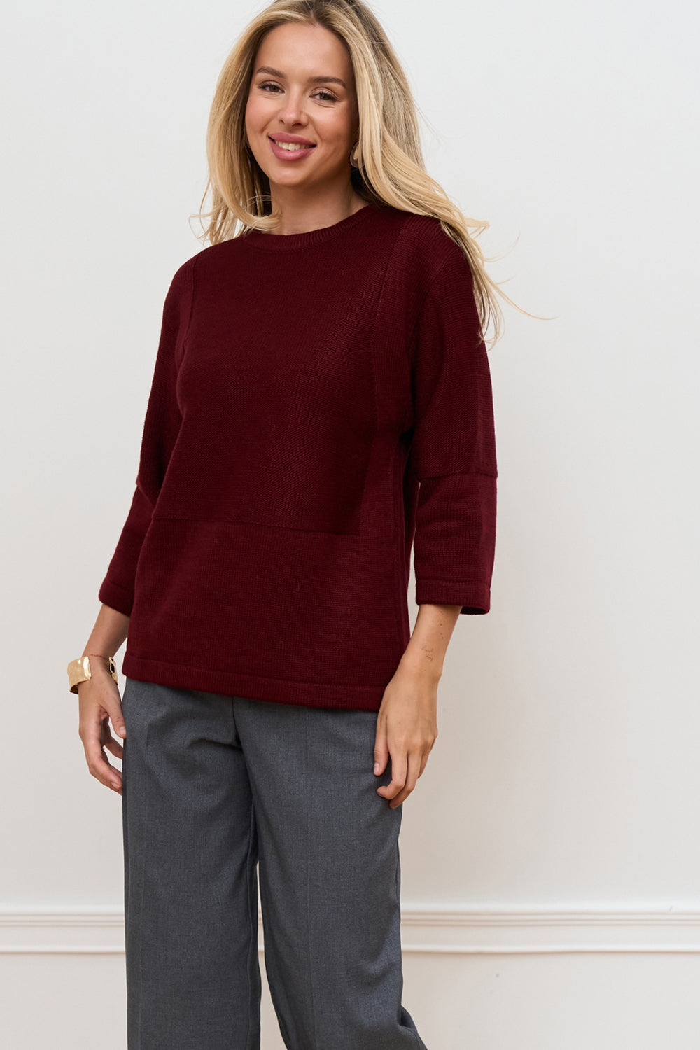 Pulover 2978 — burgundy - burgundy