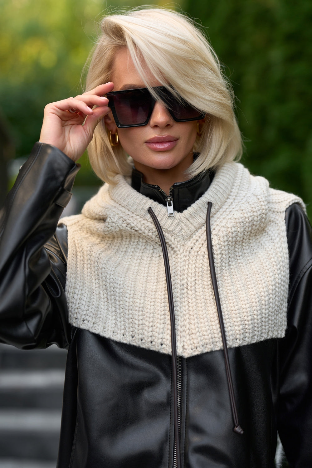 Glugă tricotată tip snood 4005 — natural