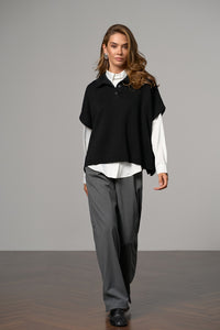 Poncho 2885 — negru