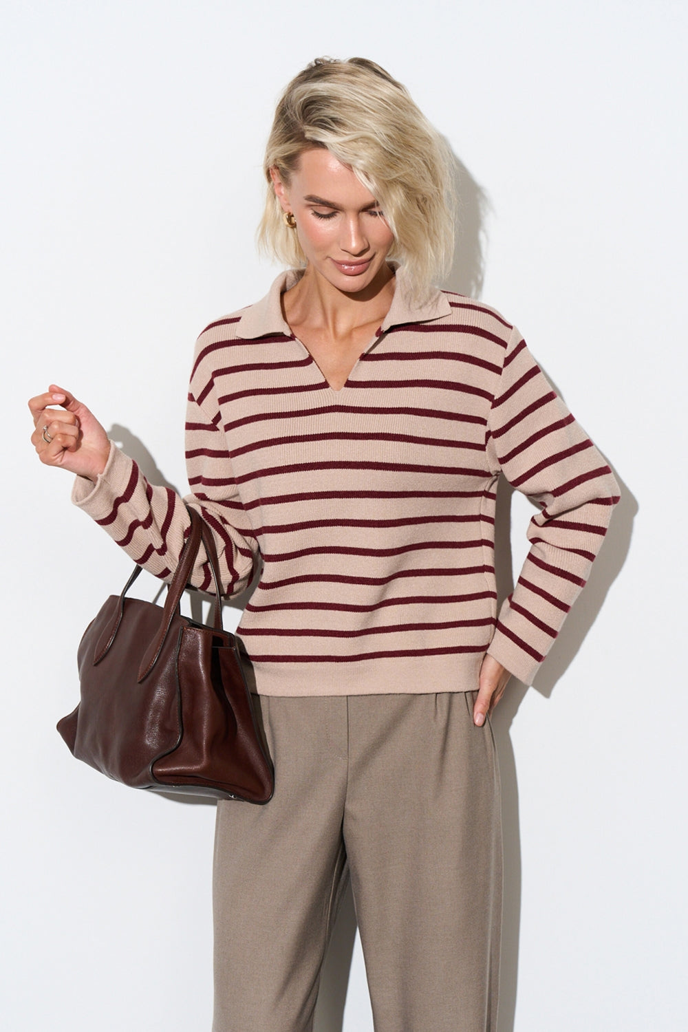 Polo 2984 — crem + marsala - crem + marsala